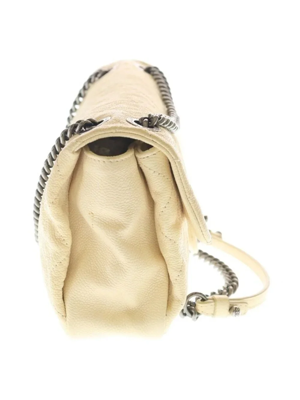 Chanel Quilted in the Mix Chain Shoulder Bag Beige Caviar Leather